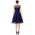 Belle Poque Stock Sleeveless Round Neck N/T Taffeta Dark blue Vintage Retro 50s 60s Dress BP000112-4